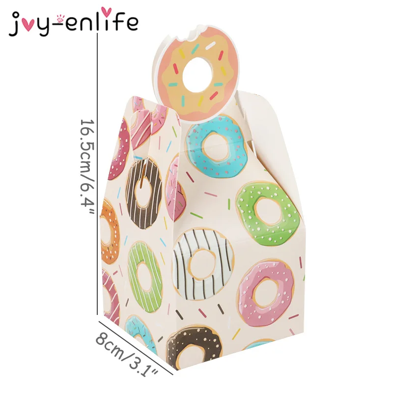 8 шт. бумажная коробка для конфет в виде пончика детского душа|Подарочные сумки и