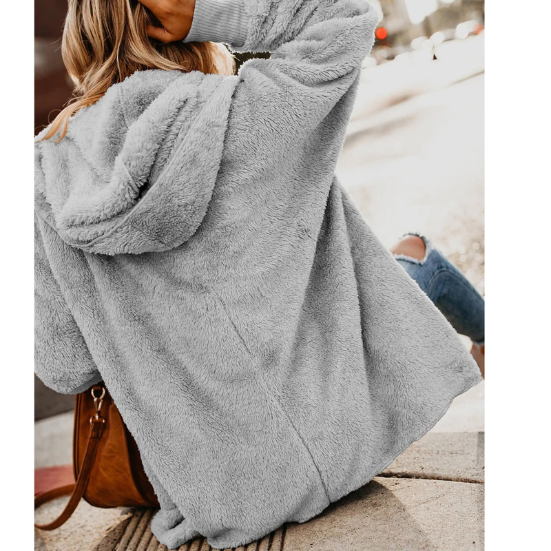 Зимняя теплая мягкая меховая куртка женское плюшевое пальто женская мода