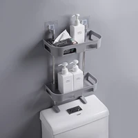 123 layer plastic bathroom shelf adhesive shower shelf soap holder kitchen storage rack for bath toilet washroom organizer