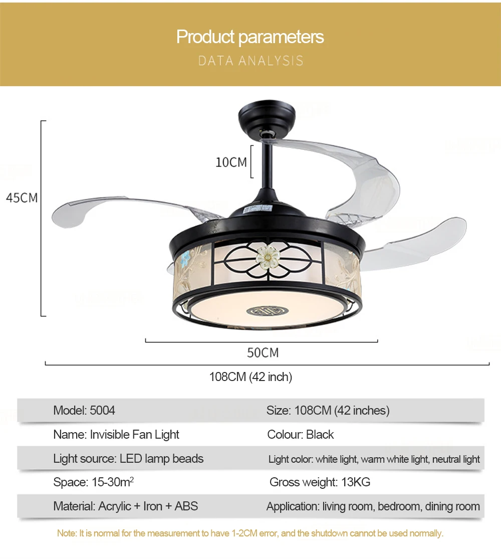 Светодиодный потолочный вентилятор инвертор для освещения DC AC с дистанционным