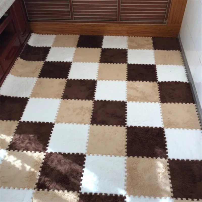 

Foldable Carpets for Living Room Plush Soft Climbing Carpet Rug Split Joint Bath Room Anti-skid Rugs Bay Window Mat Household