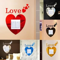 acrylic love heart mirror wall sticker kitchen bathroom wall sticker mirror stick on decal home diy love craft art decor