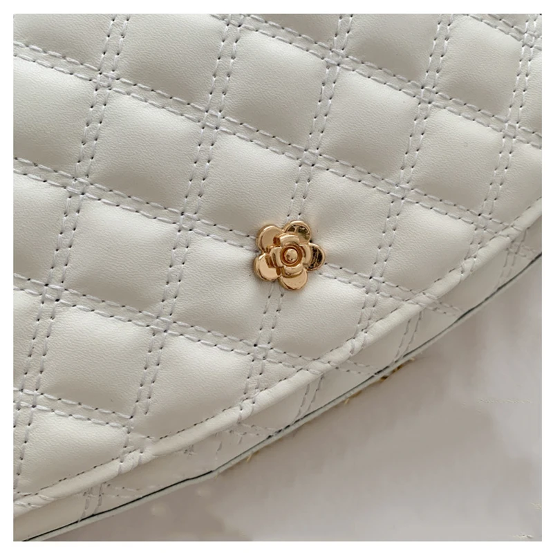 

Plaid Women Bags Gold Chain Square Shoulder Bag High Quality Leather Crossbody Bags For Women Retro fashion Messenger Handbag