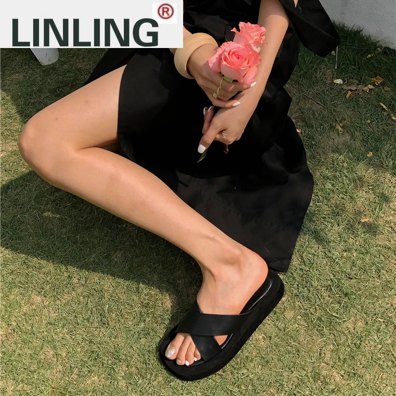 

2021 Designer Mixed Colors Cross-tie Outdoor Slippers Women Summer Beach Platform Sandals Women Brand Design Sport Sandals Women