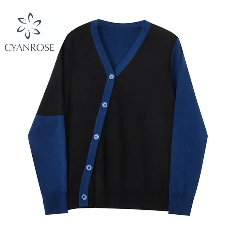 Женский трикотажный кардиган с длинным рукавом повседневный тонкий разрезом и