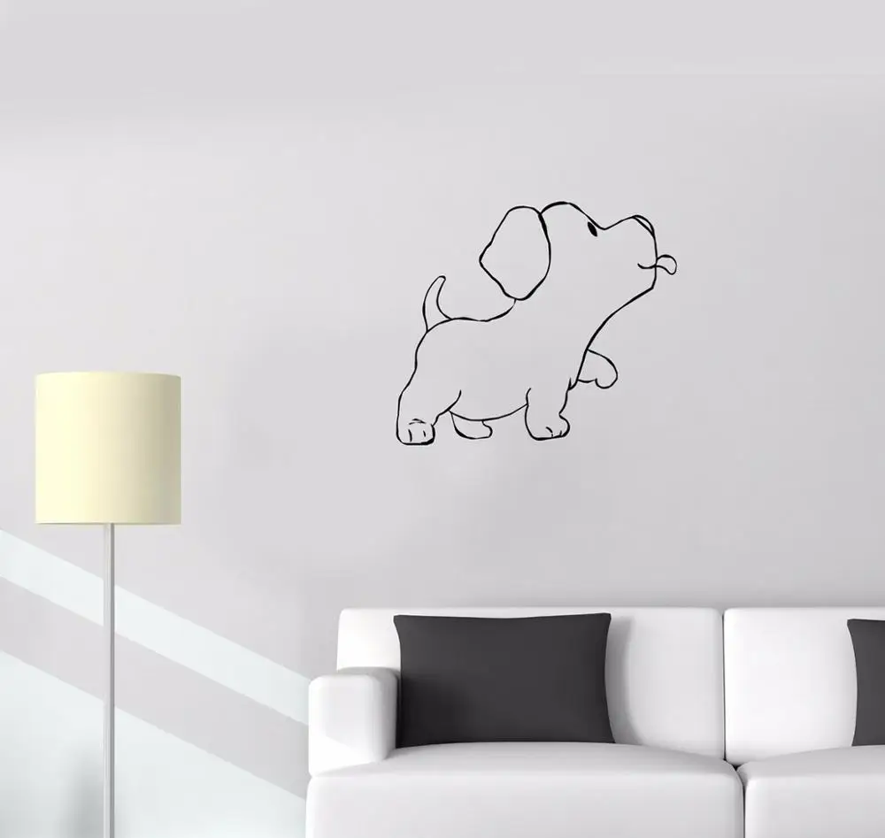 Милая Наклейка на стену в виде щенка собаки друга детской комнаты животного