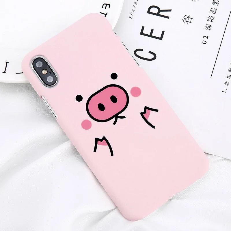 B21 Pink Милый ребенок панда Медведь шаблон чехол для iPhone X 8 8Plus XR XS Max розовый чехол для телефона твердый пластиковый чехол на заднюю панель для iPhone 6 6S 7 Plus - Цвет: B21 Pink