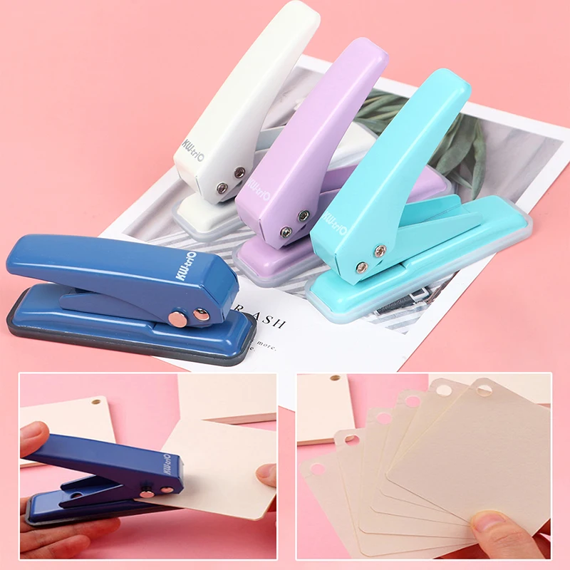 

Single Hole Punch Portable Punching Machine 1-hole Metal Paper Puncher Paper Cutter Planner Notebook Offices Stationery