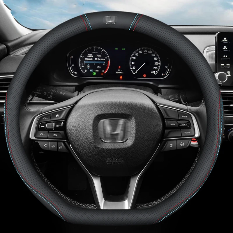 

Car Steering Wheel Cover Skidproof Auto Steering- Wheel Cover Anti-Slip Leather Car-styling Car Accessories For Honda type D