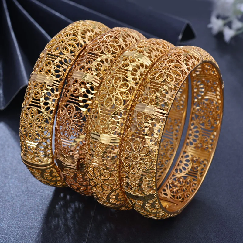 Wando браслеты 4 шт./лот ширина золотого цвета для женщин/девушек женский роскошный