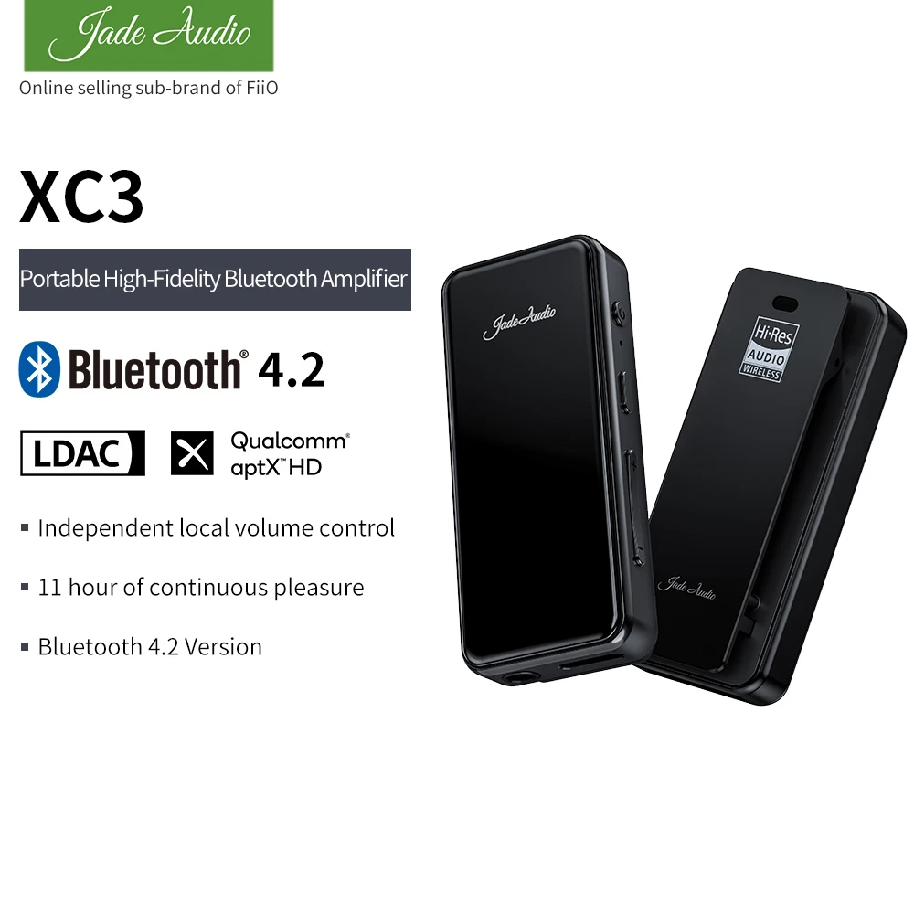 USB ресивер DAC/Bluetooth JadeAudio(FiiO) XC3 csr8675 aptXLL/aptXHD/LDAC для телефонов iphone/Android/ПК|Наушники и