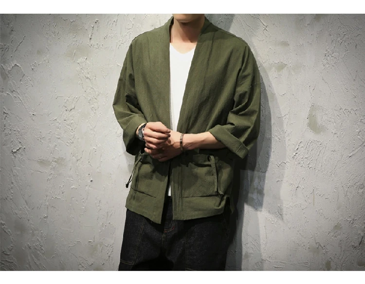 

2020 retro Chinese wind men's summer thin section wind and wind jacket Japanese crane embroidery small kimono cardigan