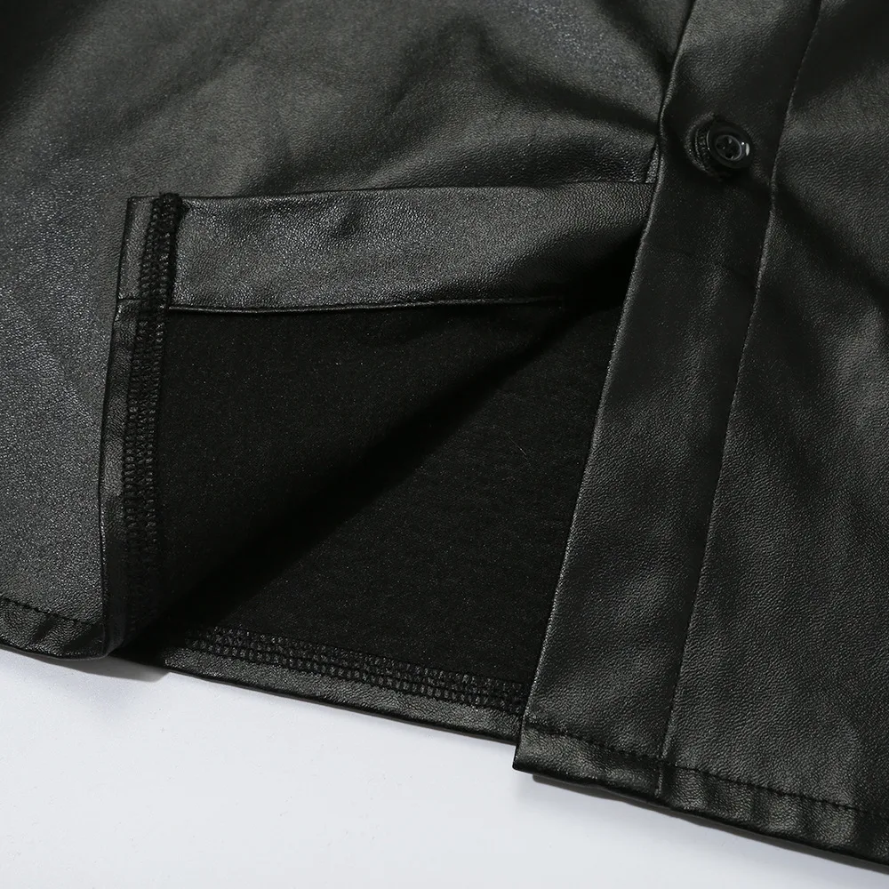 Женское платье из искусственной кожи Forefair сексуальное мини с пышными рукавами