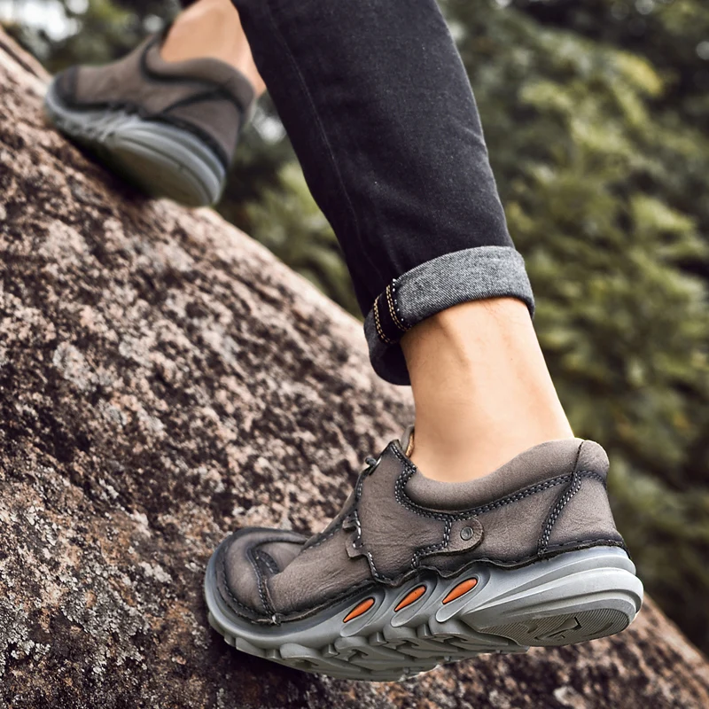 

Мужские уличные походные туфли, удобная и нескользящая Мягкая Спортивная обувь для вождения на открытом воздухе, Повседневная прогулочная обувь