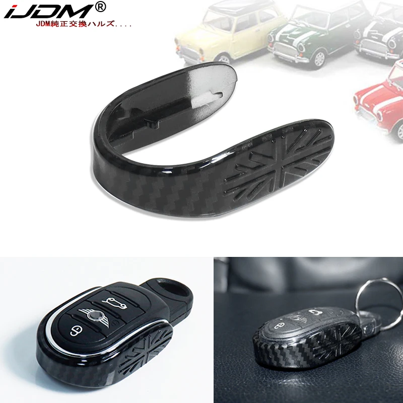 IJDM карбоновый узор Брелок оболочка цепь Юнион Джек украшение для BMW Mini Cooper S JCW One D