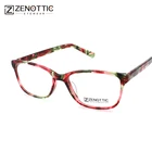 ZENOTTIC ручная работа ацетатные оправы для очков Модные женские большие размеры Новые дизайнерские цветные с цветочным узором оптические очки