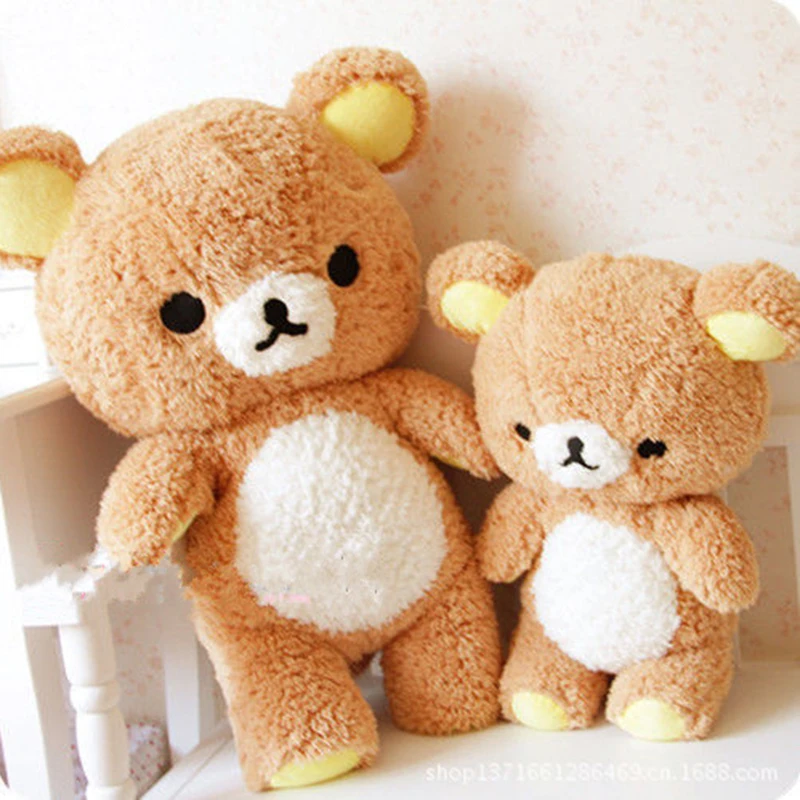 55/75cm Giant Rilakkuma Bear Plush Toys Life Size Relax Pillow Dolls Soft Stuffed Animals Valentine&amp#39s Day Girlfriend Gif | Игрушки и