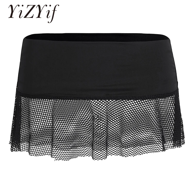 Sexy Women Mini Skirt Ladies Soft Stretch See-through Mesh Fishnet Low Rise Micro Lingerie | Тематическая одежда и