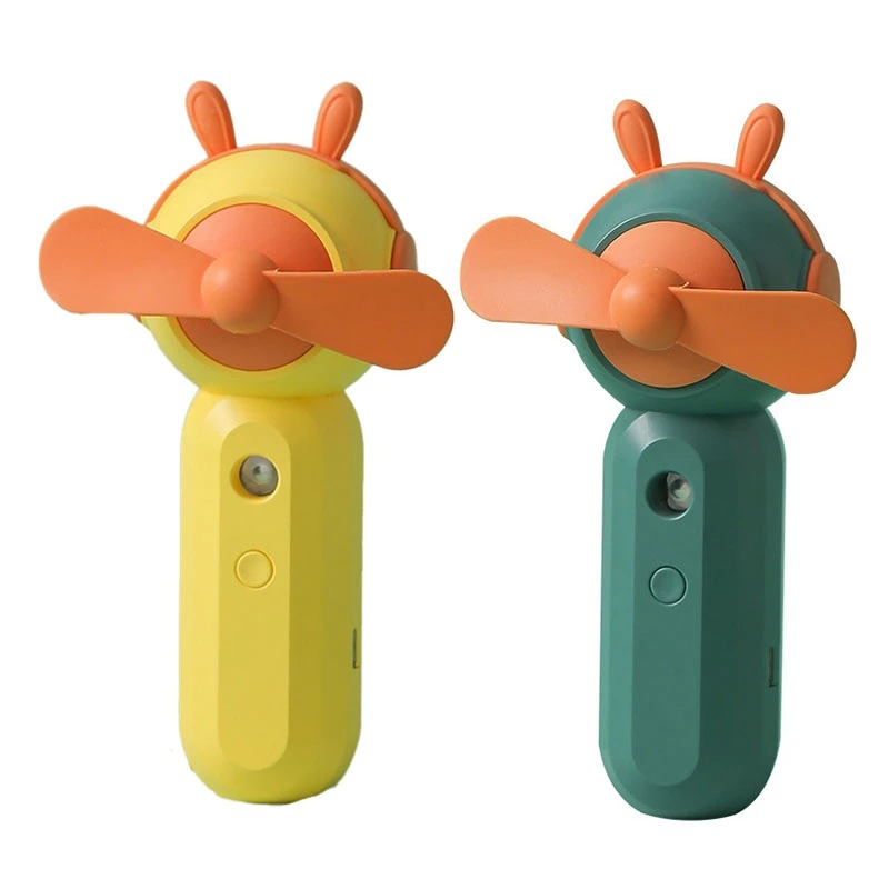

2Pcs Summer Spray Fan Rechargeable Water Replenishment Convenient Handheld Fan Rabbit Small Space Humidifier Fan,B & A