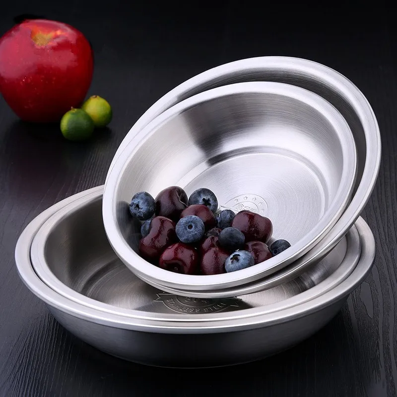 Круглая тарелка из нержавеющей стали 1 шт. принадлежности для кемпинга улицы дома