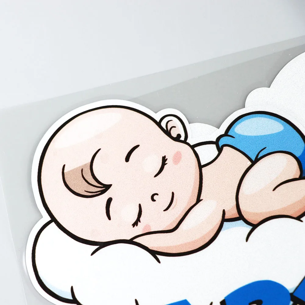 

14.1CMX13.6CM Baby ON Board Car Sticker Sleeping baby Pvc Decal Lovely