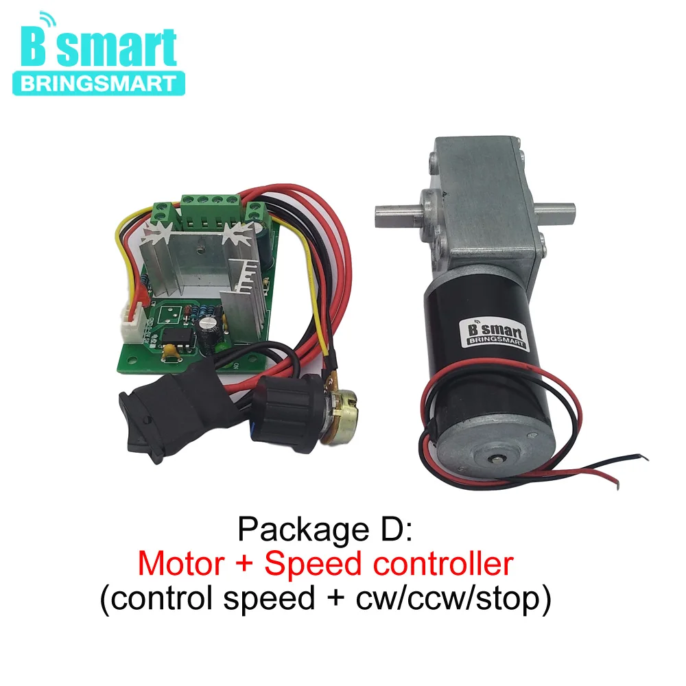 Bringsmart A58SW31ZYS мотор-редуктор 12 В двойной вал DC мотор 24 в высокий крутящий момент