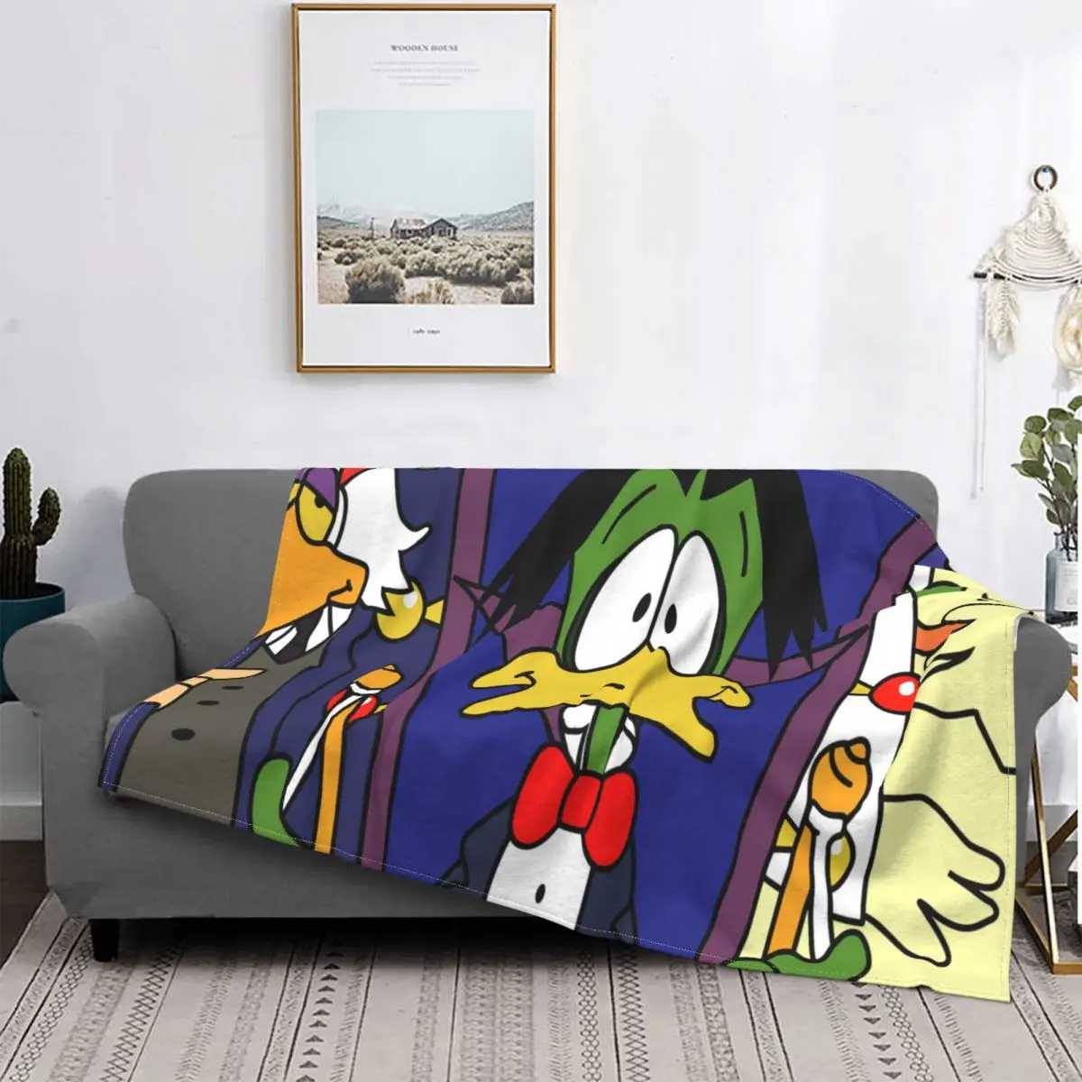 

Count Duckula Adventure Cartoon Blanket Flannel Decoration Art Portable Home Bedspread