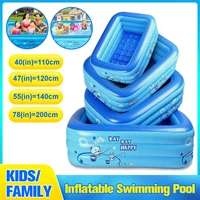 110120140200cm pvc swimming pools for family outdoor indoor childrens three ring inflatable kids bathing tub portable drain