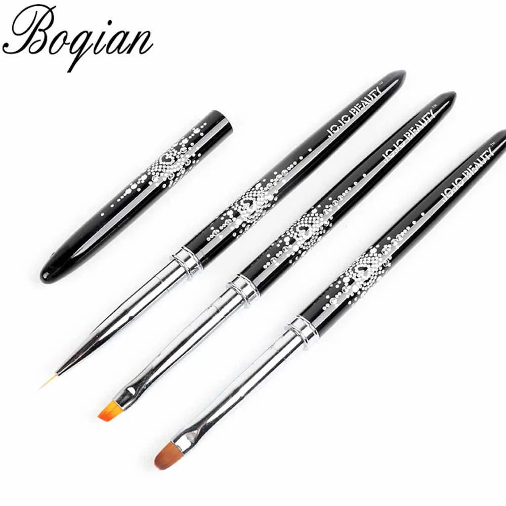 Кисть для маникюра с металлической ручкой и лепестками|Кисти ногтей| |