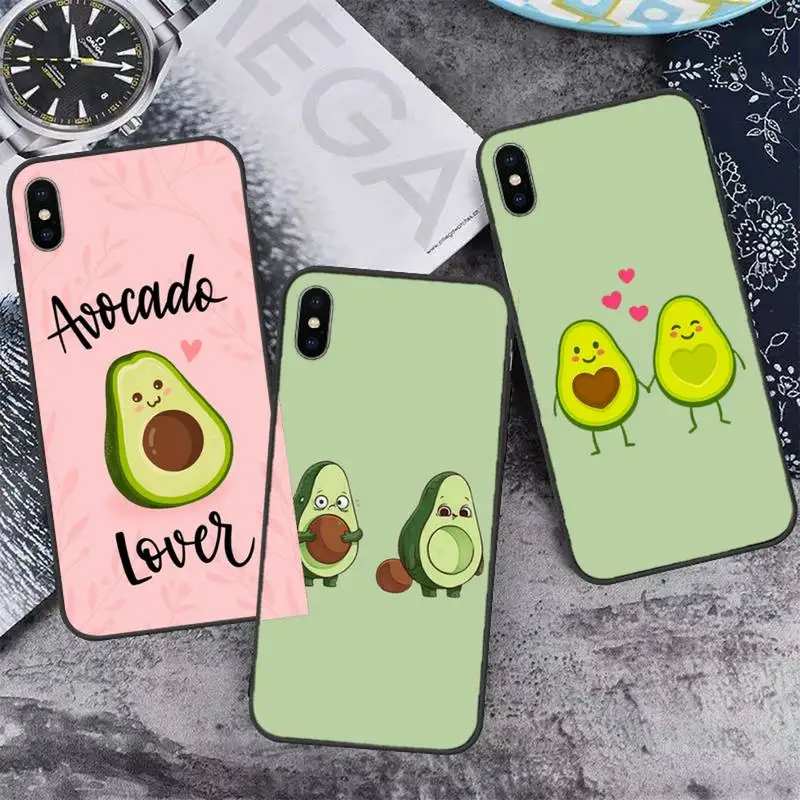 

Cartoon Cute Avocado Phone Case for iPhone 11 12 13 pro XS MAX 8 7 6 6S Plus X 5S SE 2020 XR mini