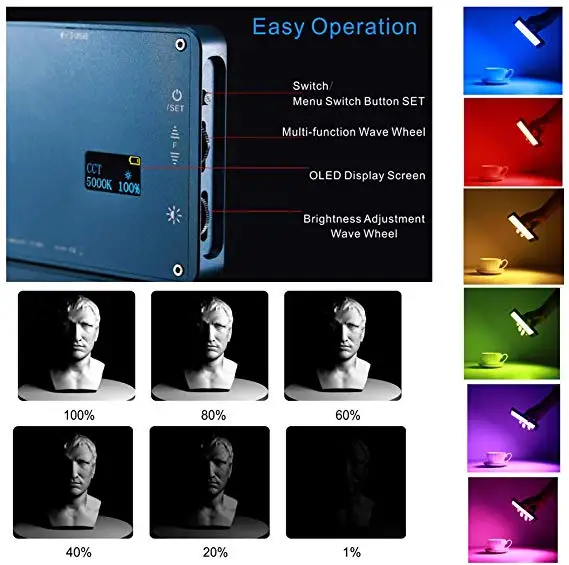 Светильник для фотосъемки ing 12 Вт светодиодный мини Карманный RGB светильник