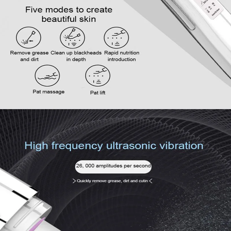 

Facial Beauty Instrument Ultrasonic Shovel Deap Skin Cleansing Device Exfoliating Scrub Instrument Pore Cleansing Beauty Tool