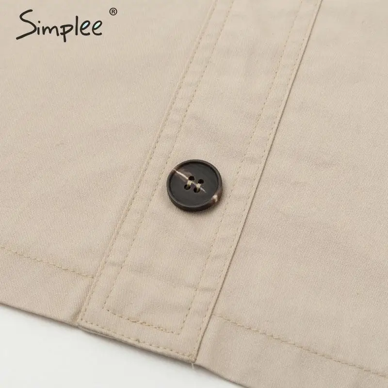 Simplee элегантный пояс Женский Тренч двубортный Осень-зима женские длинные тренчи