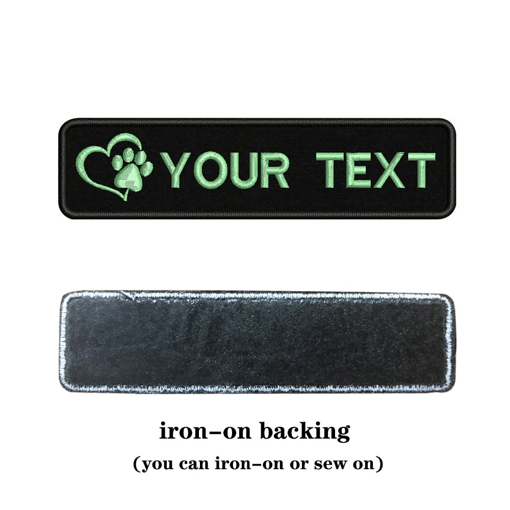 Light blue-iron on Вышивка на заказ собака отпечаток имя заплатка с текстом 10 см* 2,5 см значок Утюг на или липучке Подложка для одежды брюки рюкзак шляпа - Цвет: Light blue-iron on