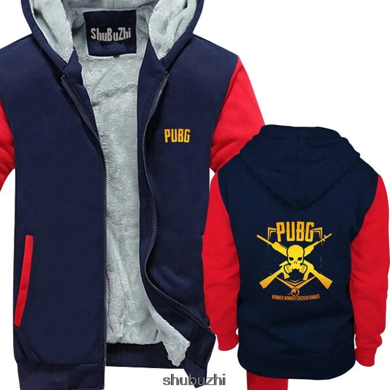 Winner Chicken Dinner sweatshirt SKULL- PUBG Player Unknown Cool Casual hoodie men Unisex New shubuzhi sweatshirt coat sbz3101 - Цвет: navy red