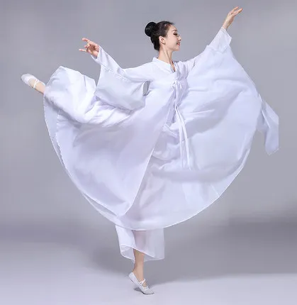 Женский классический костюм для танцев Hanfu элегантный и китайских однотонный