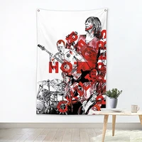 metal music ad rock music stickers famous band flag banner high quality canvas painting banquet music festival party decor h8