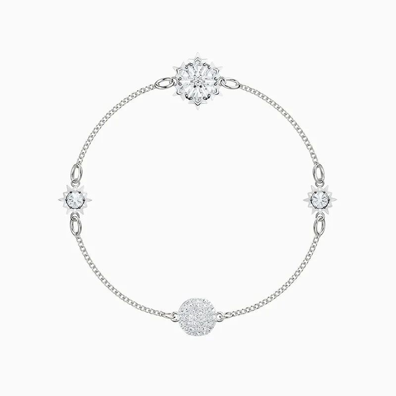

Fashion SWA New REMIX COLLECTION SNOWFLAKE STRAND Bracelet Beautiful Snowflake Decoration Women Romantic Jewelry Gift