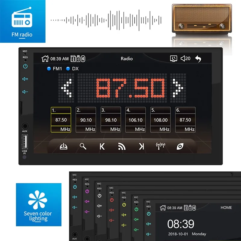 Автомагнитола Carplay мультимедийный плеер на Android с 7 &quotсенсорным экраном USB Bluetooth