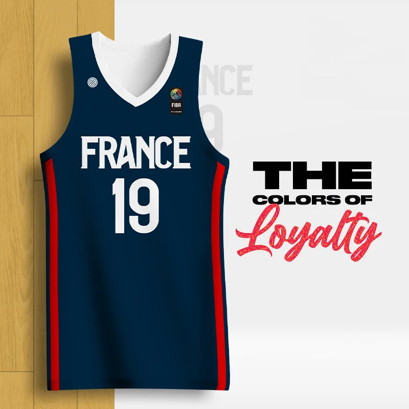

Full Sublimation Basketball Jerseys For Men Sportwear Customizable Name Logo France Letter Printed Shirts Quickly Dry Tracksuits