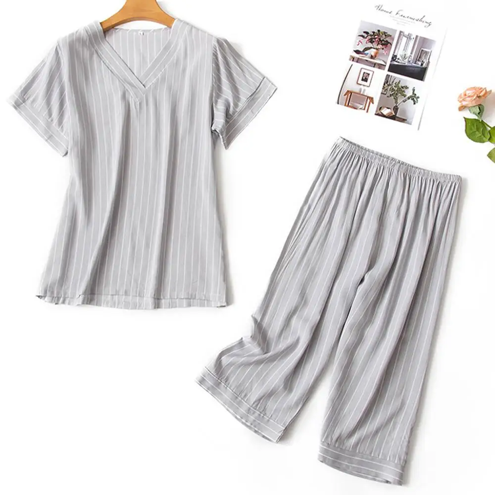 Женская одежда осенне-зимние пижамные комплекты для сна с V-образным вырезом