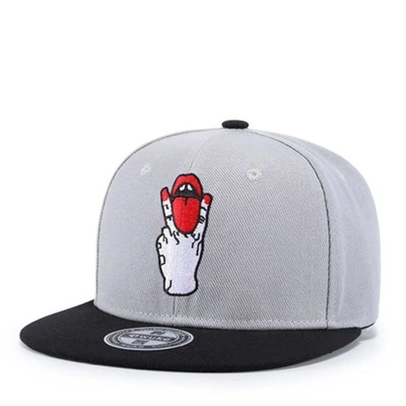 

New Tide Hip hop embroidery finger gesture snapback hat personality men women golf caps Spring Summer sun cap snapback caps