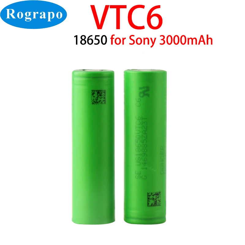 

2 шт., 3,7 в, 3000 мАч, литий-ионный аккумулятор 18650 для мобильного освещения SONY VTC6 us18650