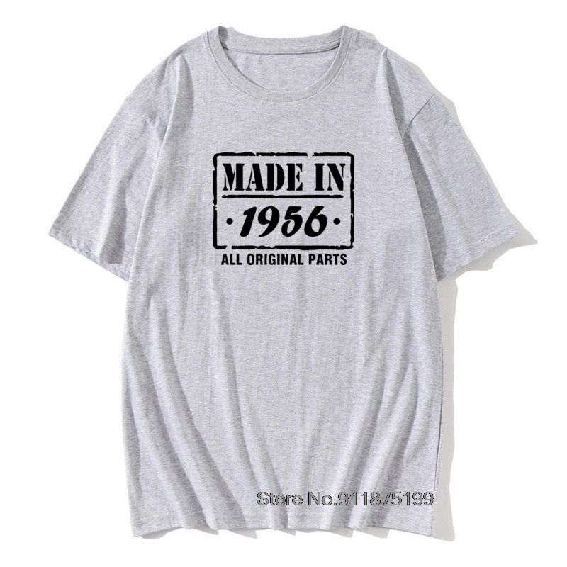 

Made In 1956 65 Years Awesome Birthday T-Shirt Mens Short Sleeves Oversized Streetwear Hip Hop Funny T Shirts Top Tees