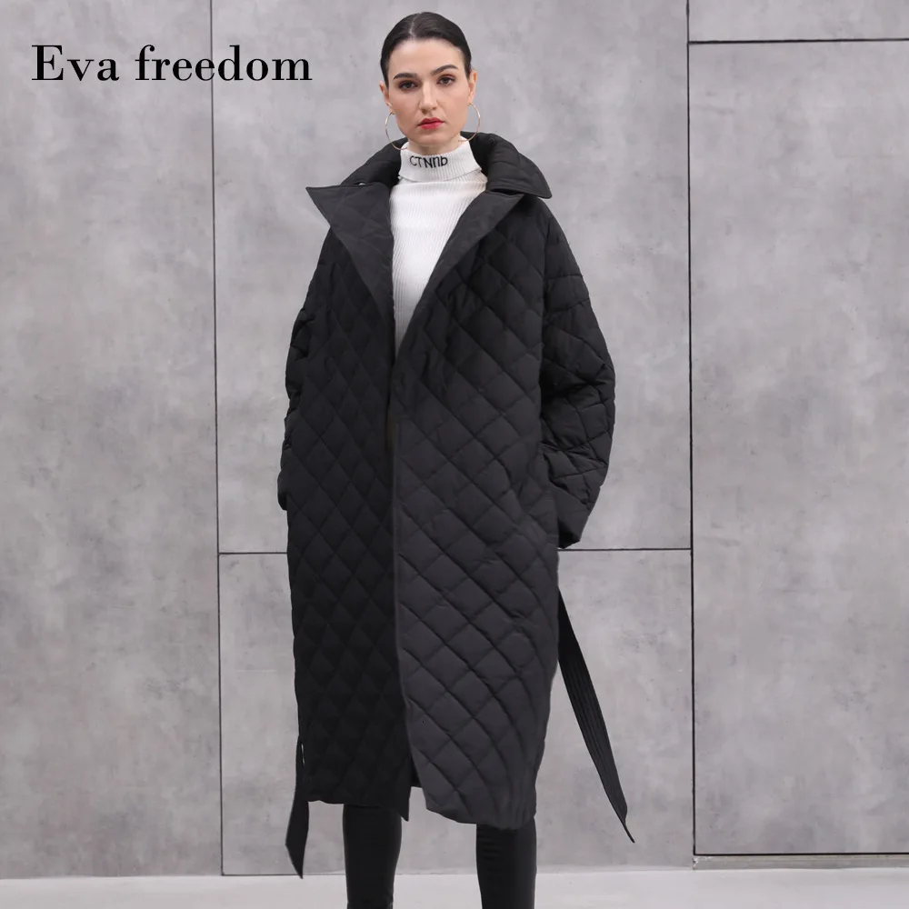 Зимний женский модный уличный пуховик с лацканами в клетку со стразами и