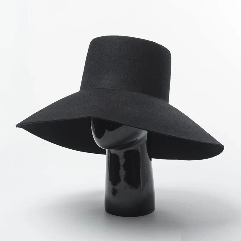 

Шерстяная шляпа 01909-HH8140A, черного цвета, женская, вечерняя, Шляпа Fedora