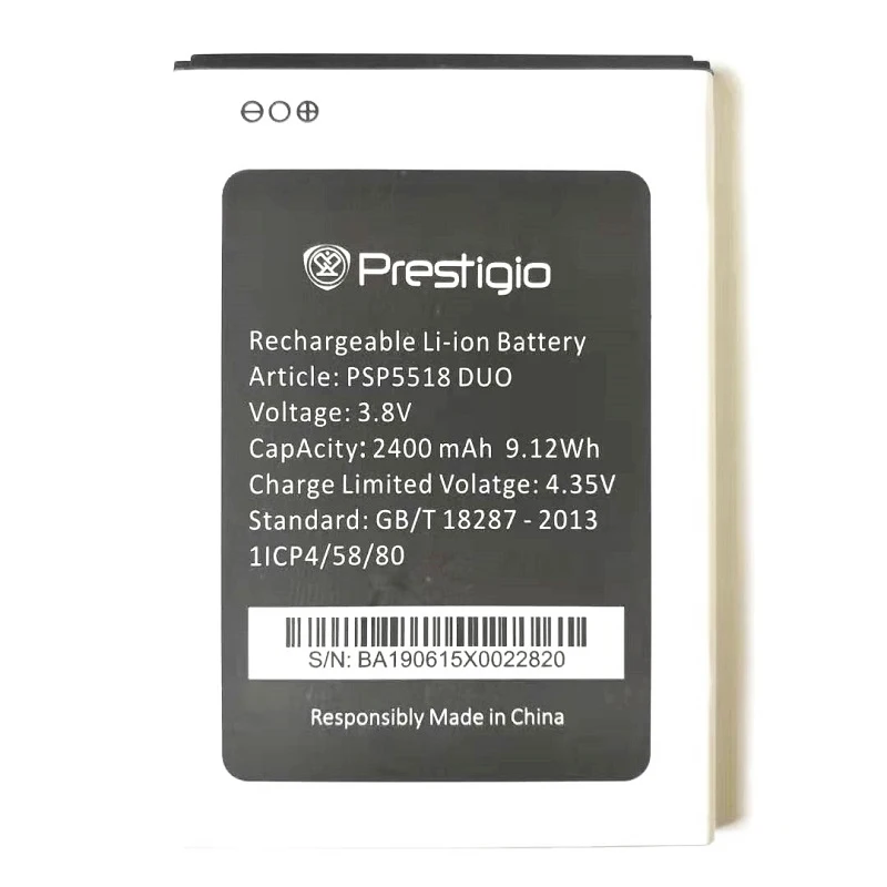 Сменный аккумулятор PSP5518 DUO для мобильных телефонов Prestigio Muze X5 LTE PSP5518DUO 2400
