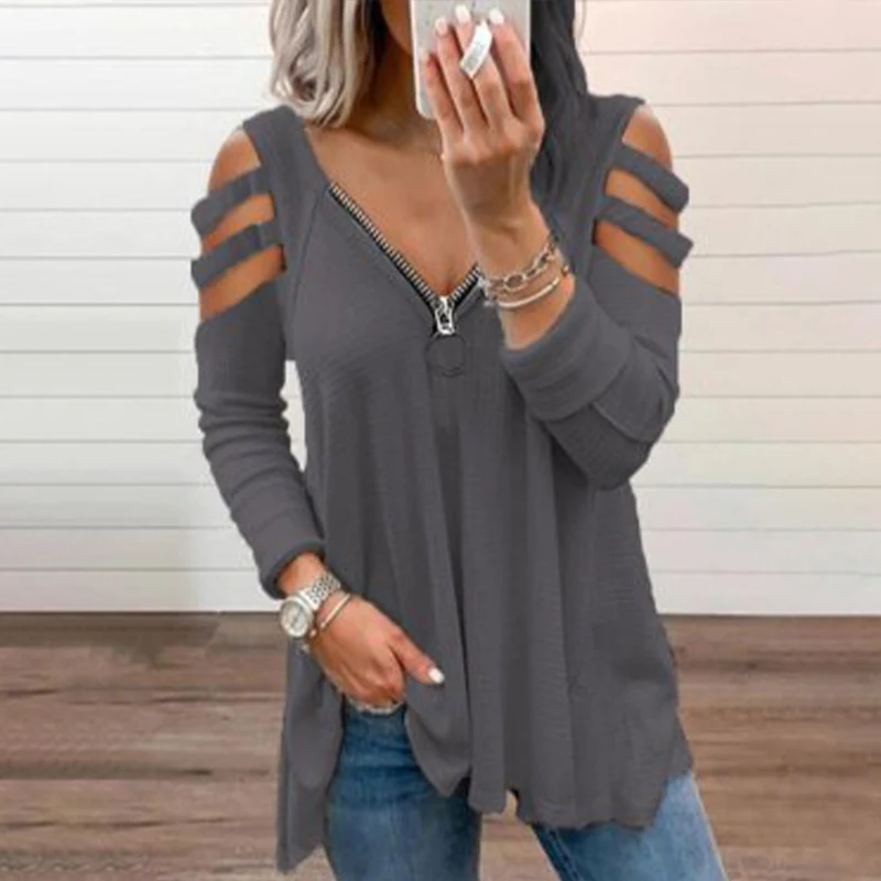 Женская ажурная блузка в полоску однотонная плиссированная с открытыми плечами