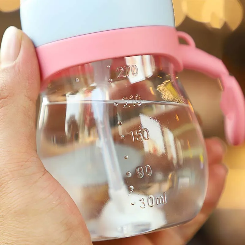 270 мл Милая чашка для кормления ребенка с кроликом соломинкой детская бутылочка