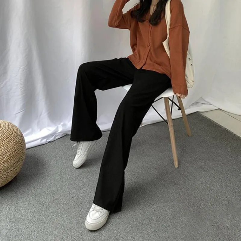 

Sweatpants Women Clothes Pants Streetwear 2020 Winter Fashion Korean Style Wide Leg Baggy Black High Waisted Vintage